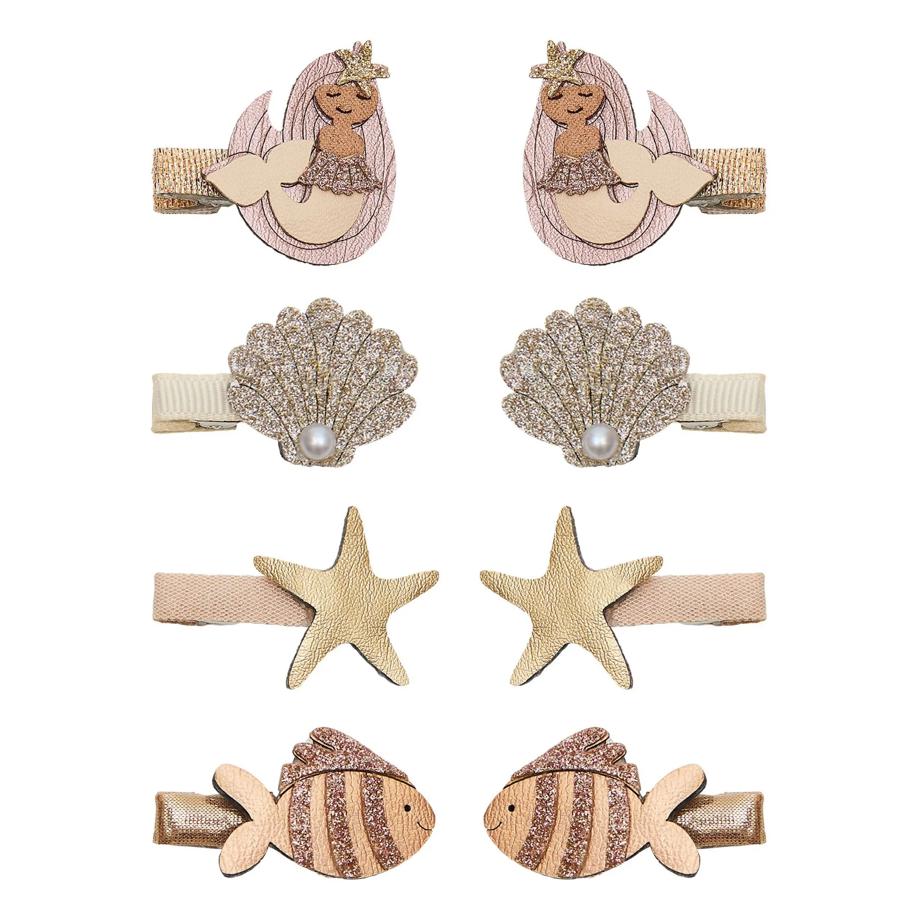 Mimi & Lula Gold Set Of 8 Mini Mermaid Clips