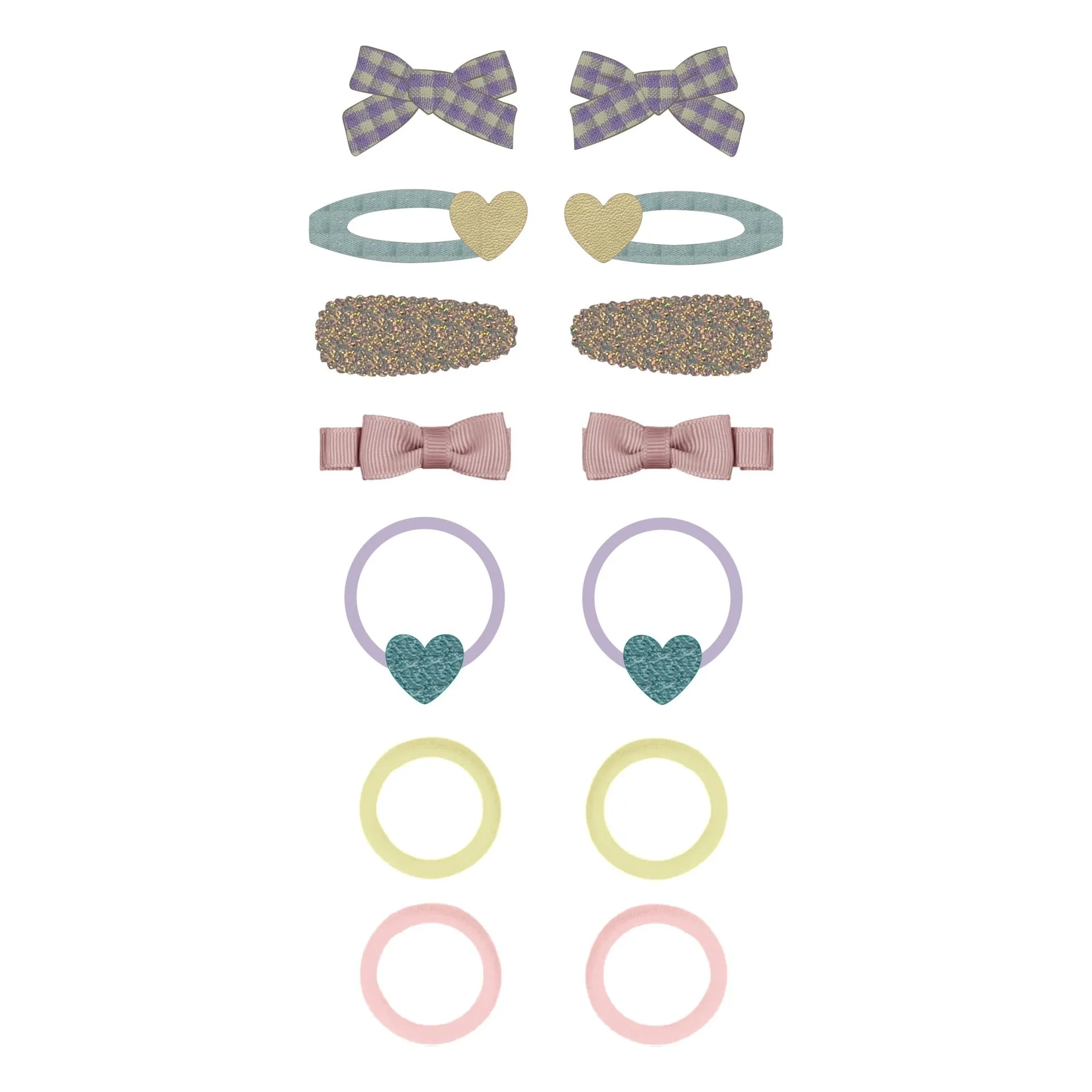 Mimi & Lula Lilac Set Of 14 Scrunchies And Hair Clips
