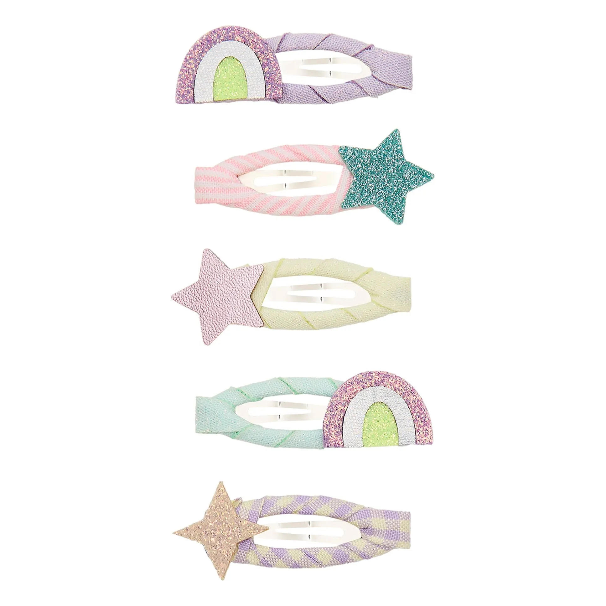 Mimi & Lula Lilac Set Of 5 Arc En Ciel And Etoile Hair Clips