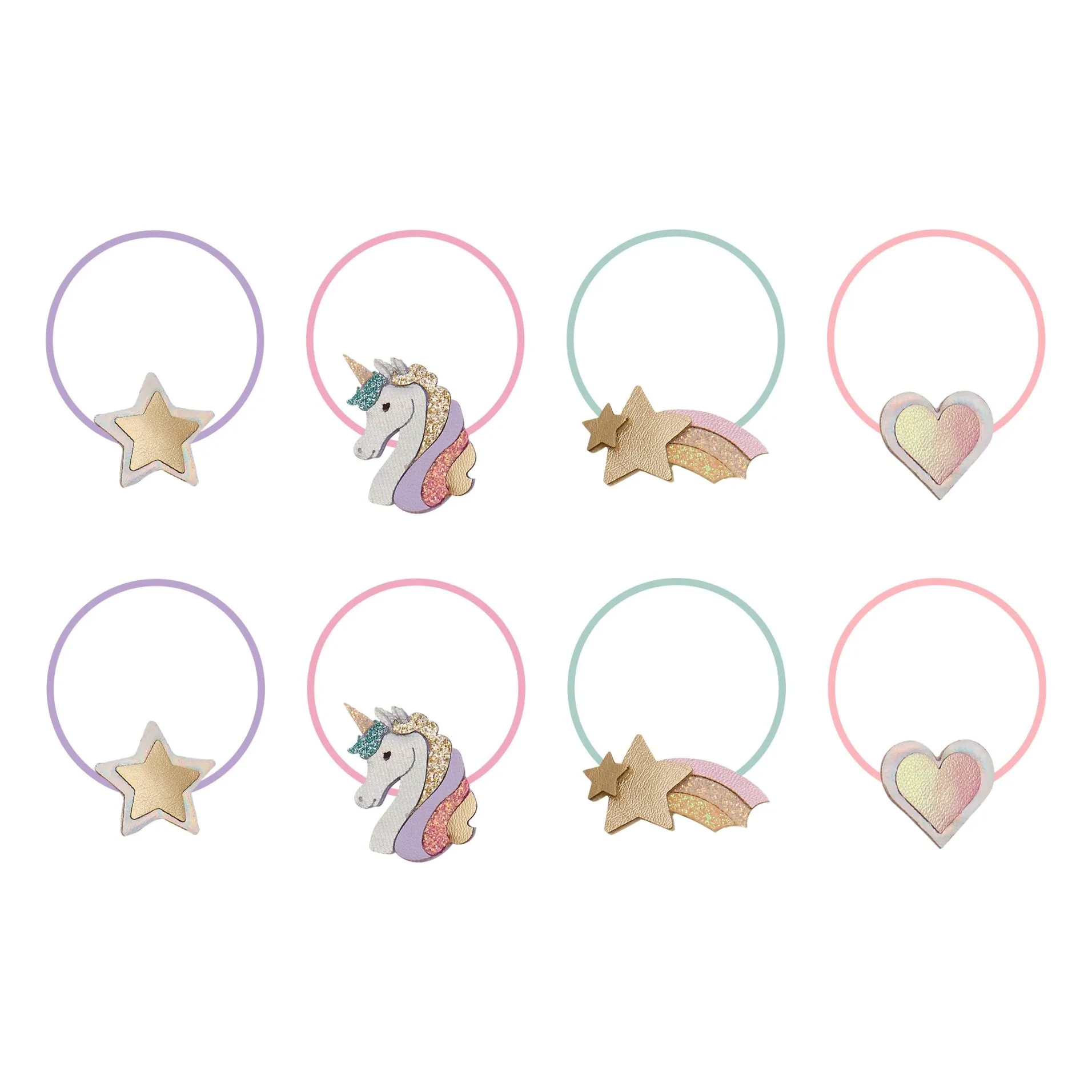 Mimi & Lula Pink Set Of 8 Unicorn Scrunchies