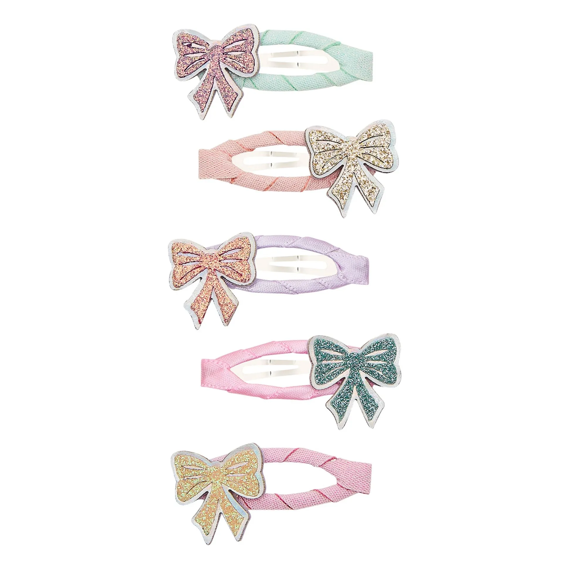 Mimi & Lula Pink Set Of 5 Mini Glitter Bow Barrettes