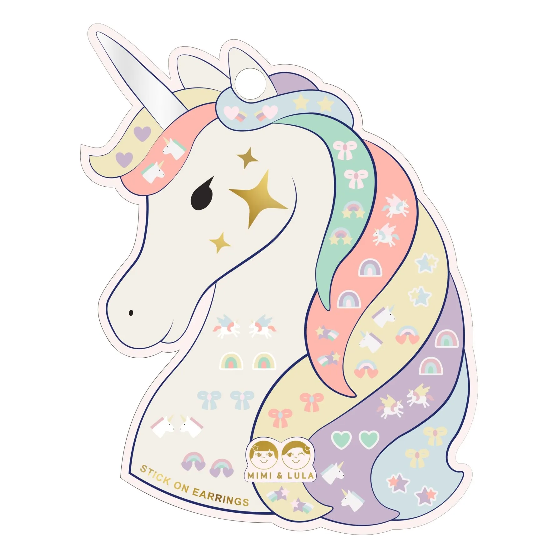 Mimi & Lula Lilac Unicorn Self-Adhesive Earrings
