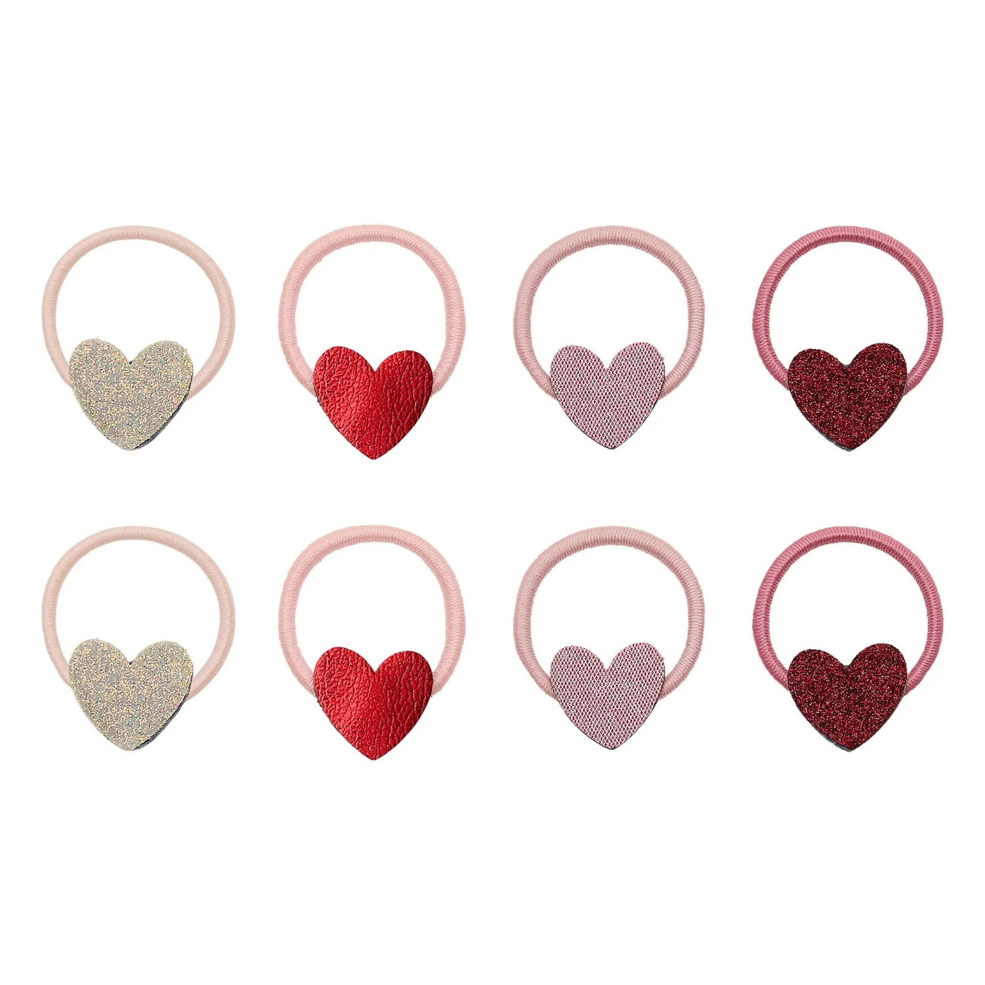 Mimi & Lula Pink Set Of 8 Mini Chouchous Cœur