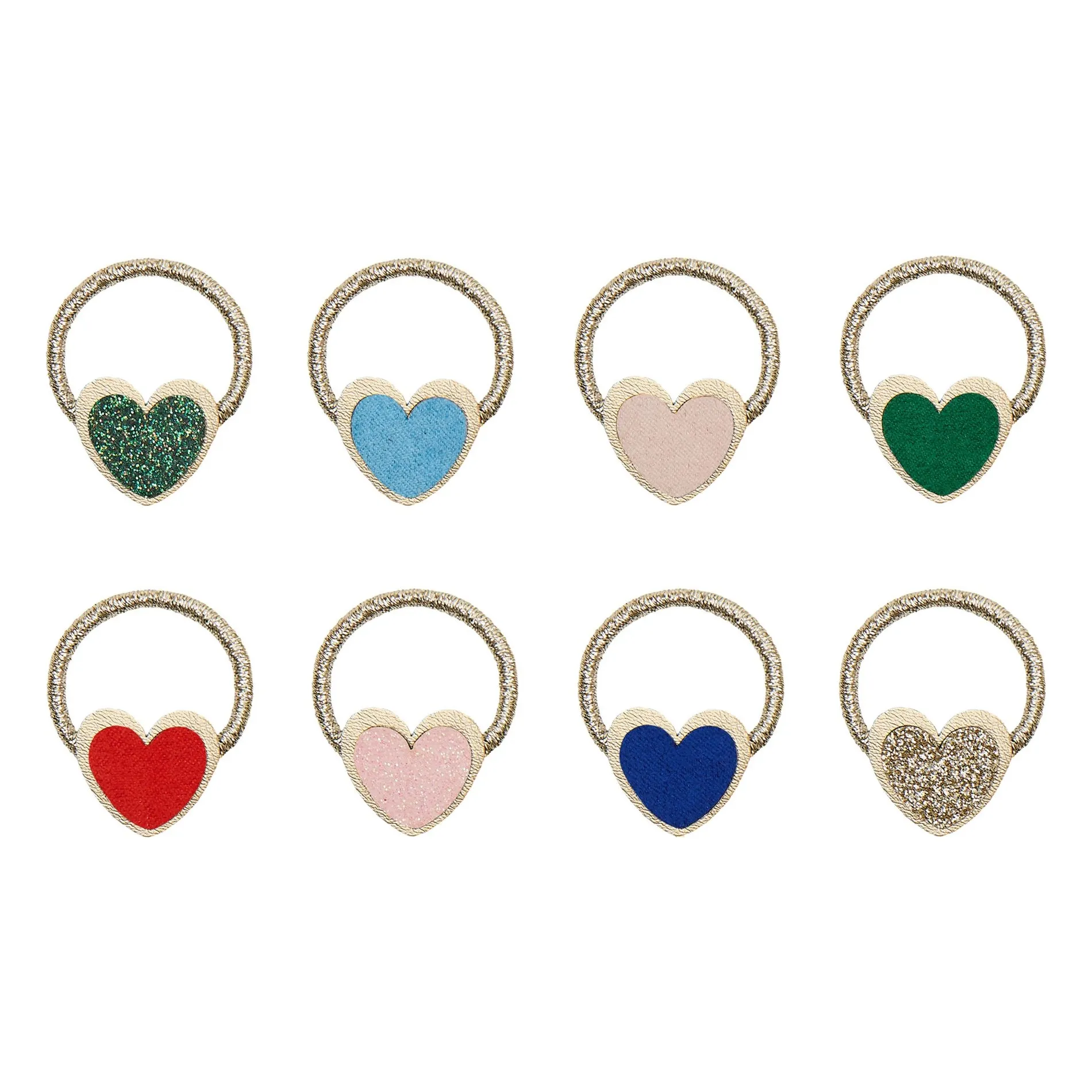 Mimi & Lula Gold Set Of 8 Chouchous Hearts