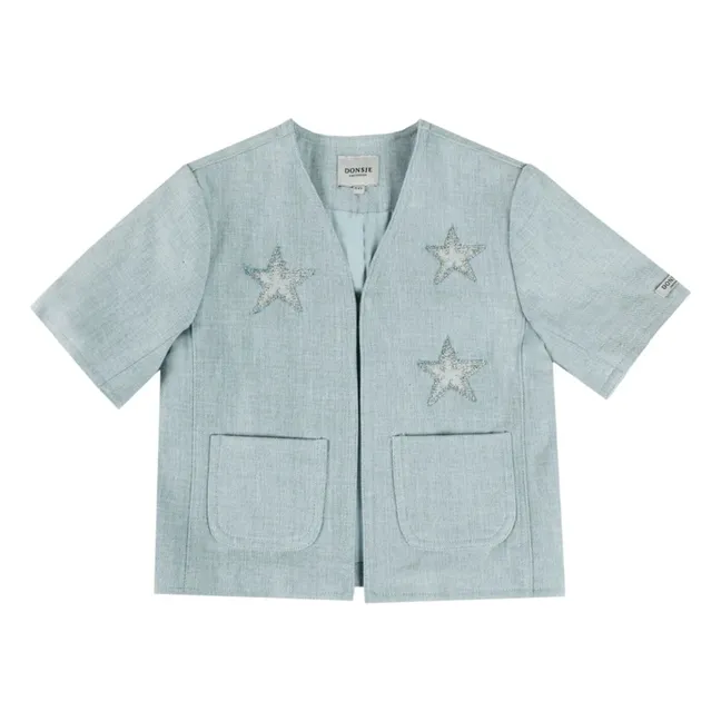 Veste Denim Chellèe Etoiles | Bleu pâle