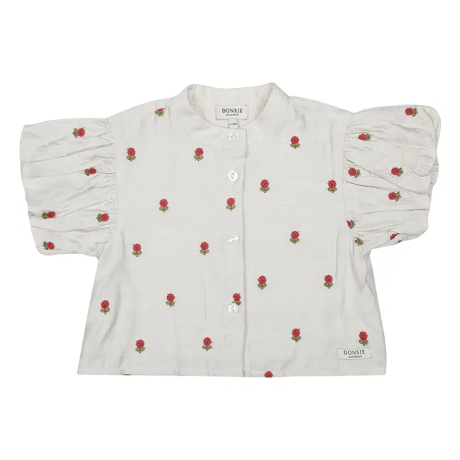 Blusa Eliora Flores Tencel | Crudo