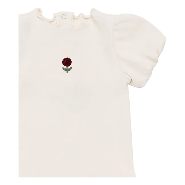 Body de algodón orgánico Nowie Flower | Crudo