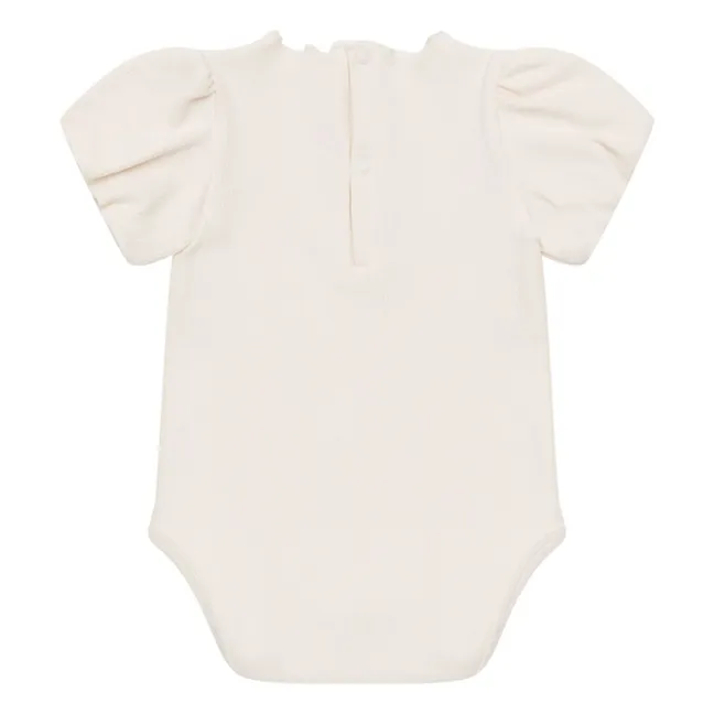 Body de algodón orgánico Nowie Flower | Crudo