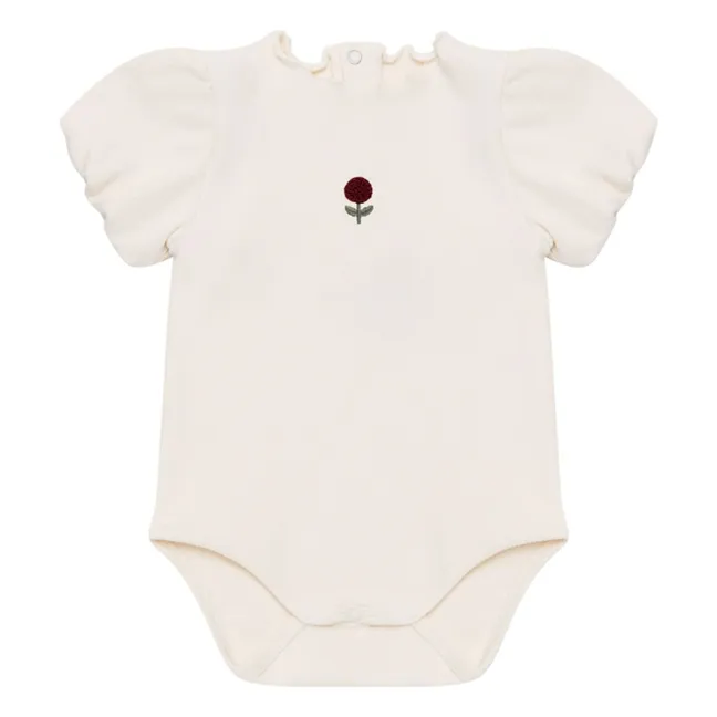Body de algodón orgánico Nowie Flower | Crudo