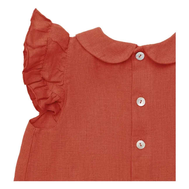 Blouse Col Claudine Mimi Lin | Rouge délavé