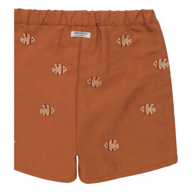 Short de Bain Wangu Poissons Fibres Recyclées | Camel