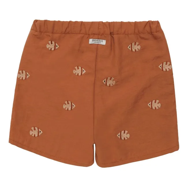 Short de Bain Wangu Poissons Fibres Recyclées | Camel
