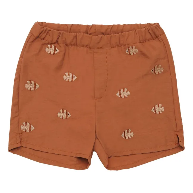 Short de Bain Wangu Poissons Fibres Recyclées | Camel