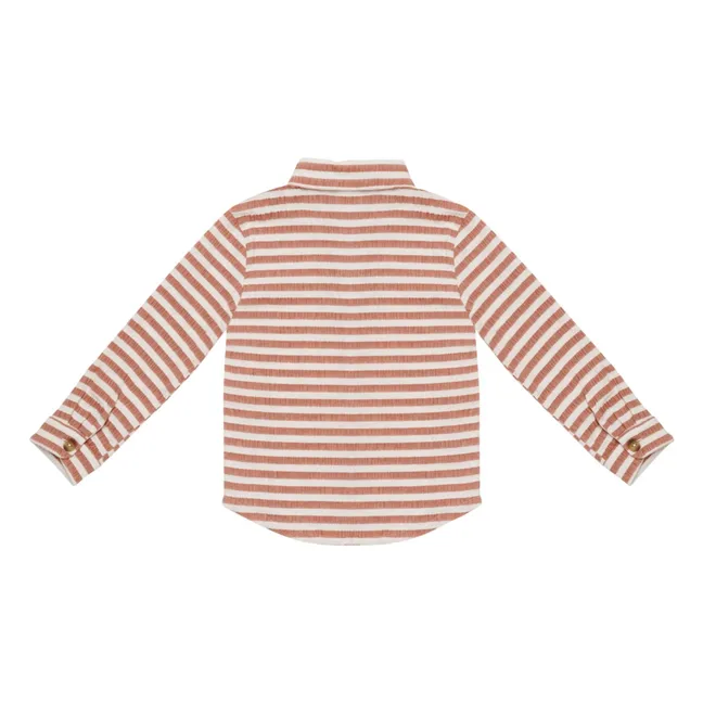 Chemise Leom Rayée Coton Bio | Ecru