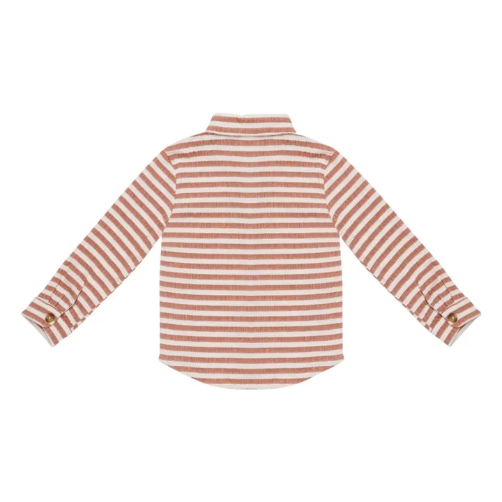 Camisa de algodón orgánico a rayas Leom | Crudo- Imagen del producto n°2