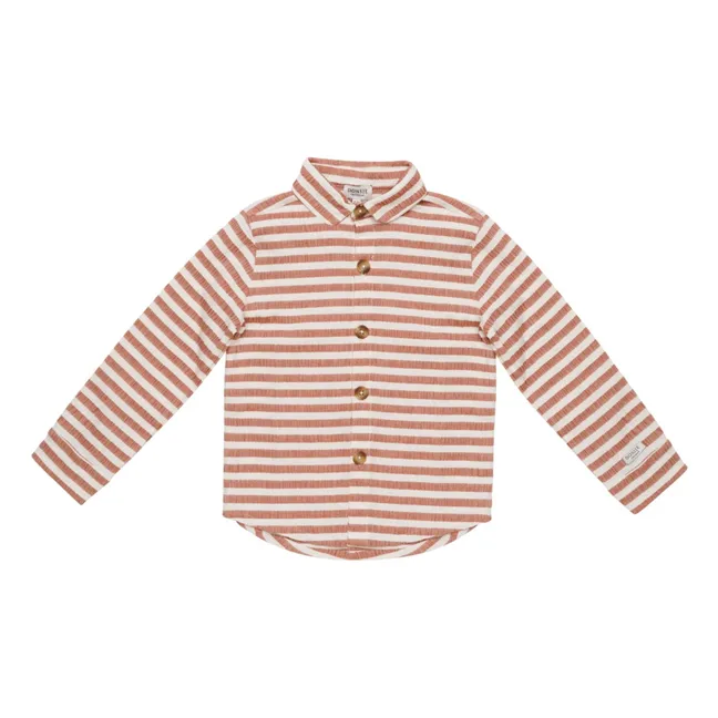 Camisa de algodón orgánico a rayas Leom | Crudo