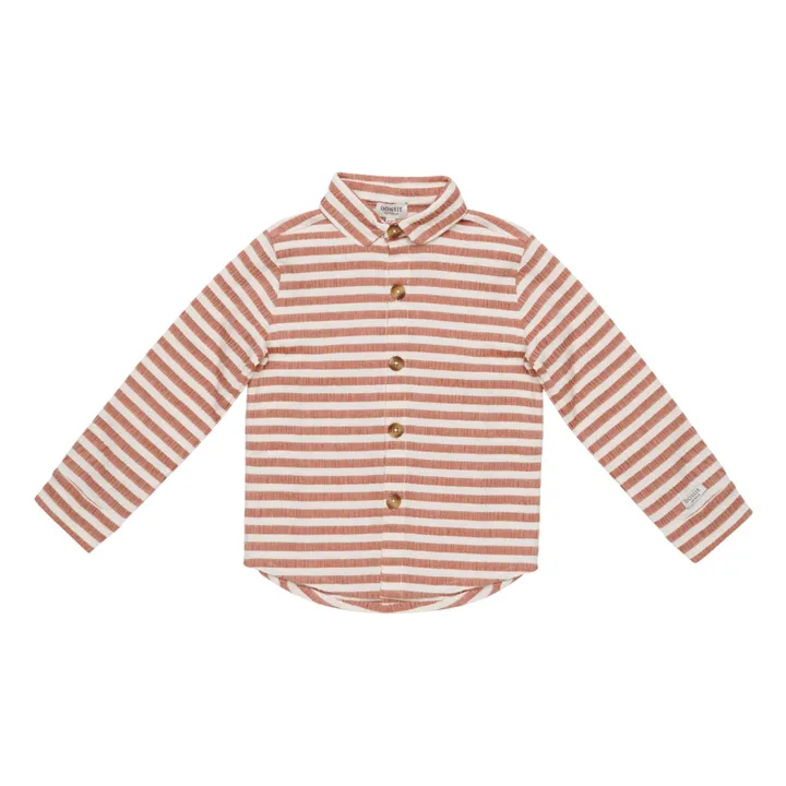 Camisa de algodón orgánico a rayas Leom | Crudo- Imagen del producto n°0