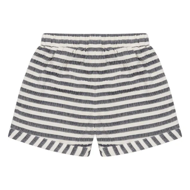 Kaatio Striped Organic Cotton Shorts | Navy blue