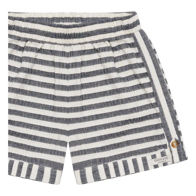 Short Kaatio Rayé Coton Bio | Bleu marine