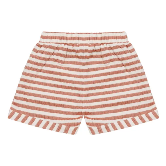Kaatio Striped Organic Cotton Shorts | Camel