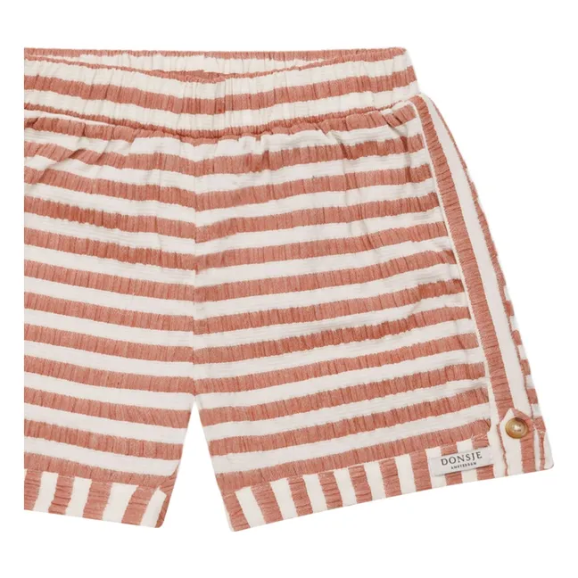 Kaatio Striped Organic Cotton Shorts | Camel