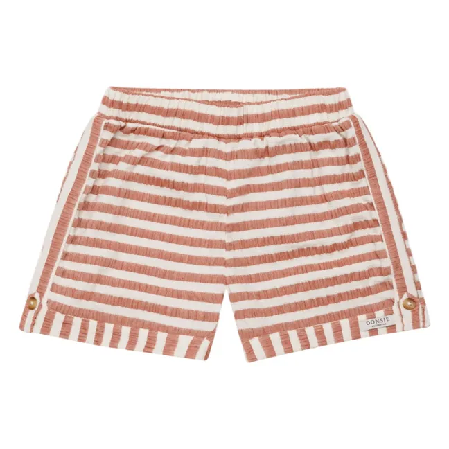 Kaatio Striped Organic Cotton Shorts | Camel