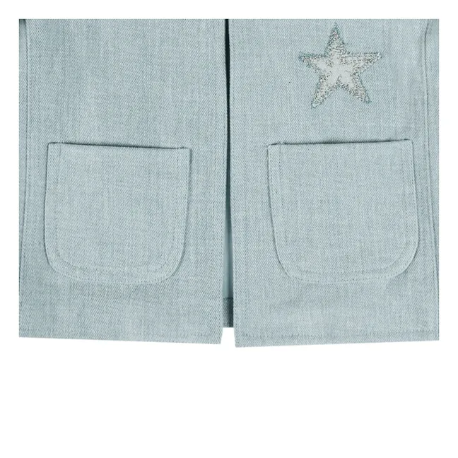 Veste Denim Chellèe Etoiles | Bleu pâle