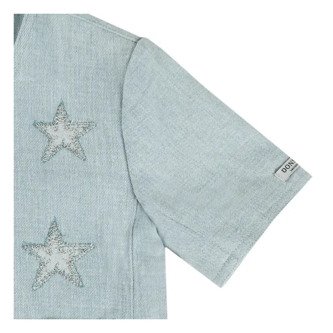 Veste Denim Chellèe Etoiles | Bleu pâle