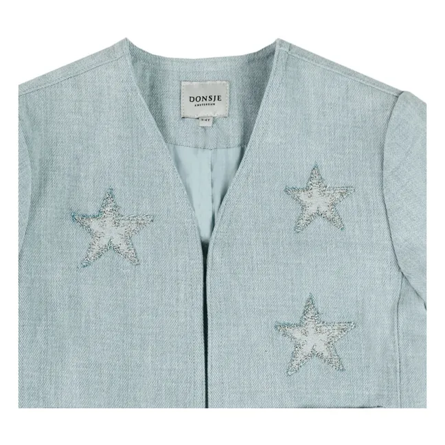 Veste Denim Chellèe Etoiles | Bleu pâle