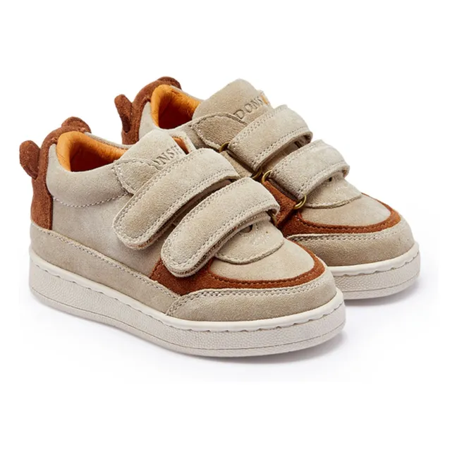 Pinou Bear Suede Scratch Sneakers | Beige