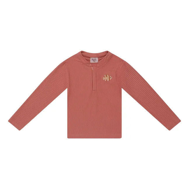 Harvie Fish UV protection T-shirt | Brick red