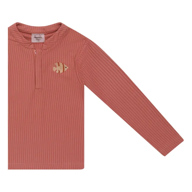 Harvie Fish UV protection T-shirt | Brick red
