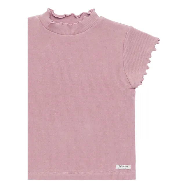 Aurora Festone Top | Rosa antico