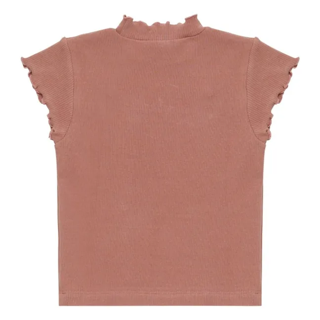 Aurora Festone Top | Rosa corallo