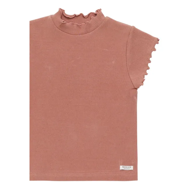 Aurora Festone Top | Rosa corallo