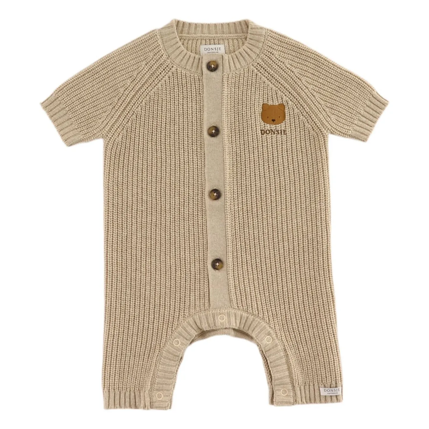 Donsje Beige Dantje Ribbed Bear Jumpsuit