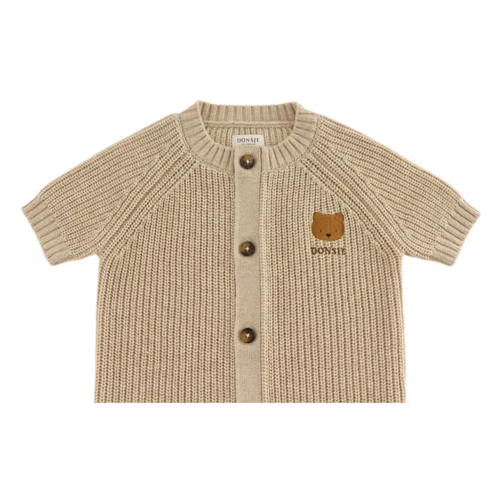 Mono de oso acanalado Dantje | Beige- Imagen del producto n°1