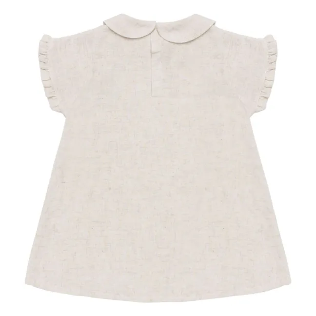 Flien Vestido con cuello Peter Pan | Crudo color natural