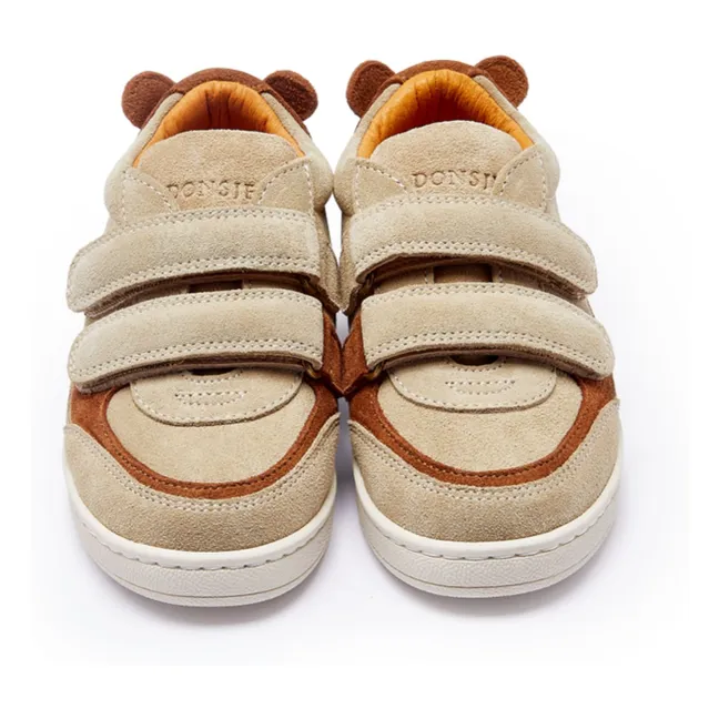 Rinon Bear Suede Scratch Sneakers | Beige