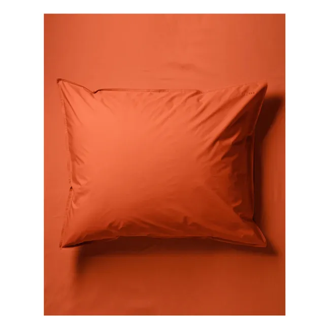 Taie d'oreiller en percale organique - Poppy Orange | Orange