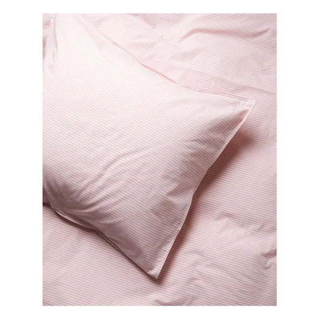 Baumwoll-Kopfkissenbezug Striped | Rosa