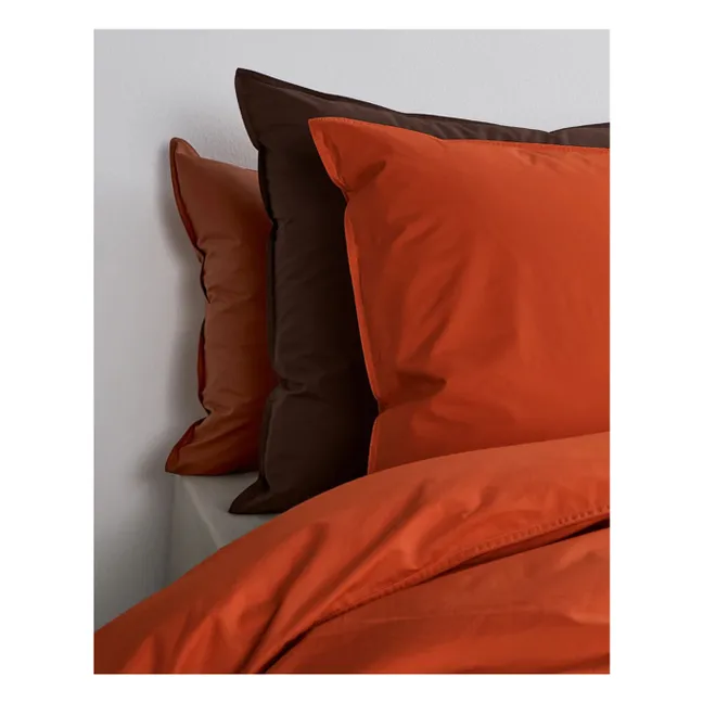Organic percale pillowcase - Poppy Orange | Orange