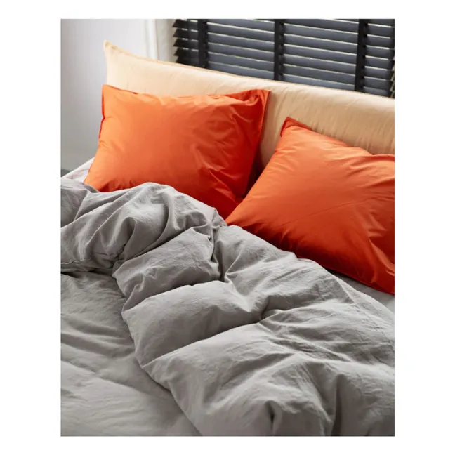 Organic percale pillowcase - Poppy Orange | Orange