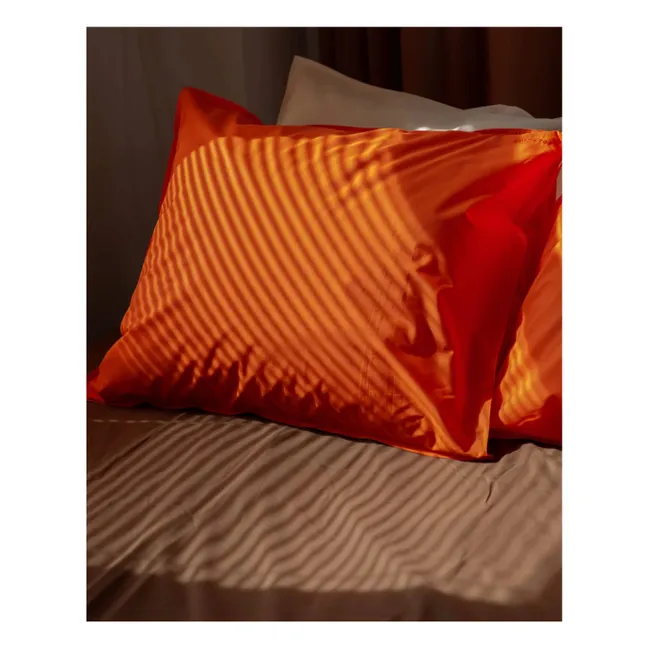 Funda de almohada de percal ecológico - Poppy Orange | Naranja
