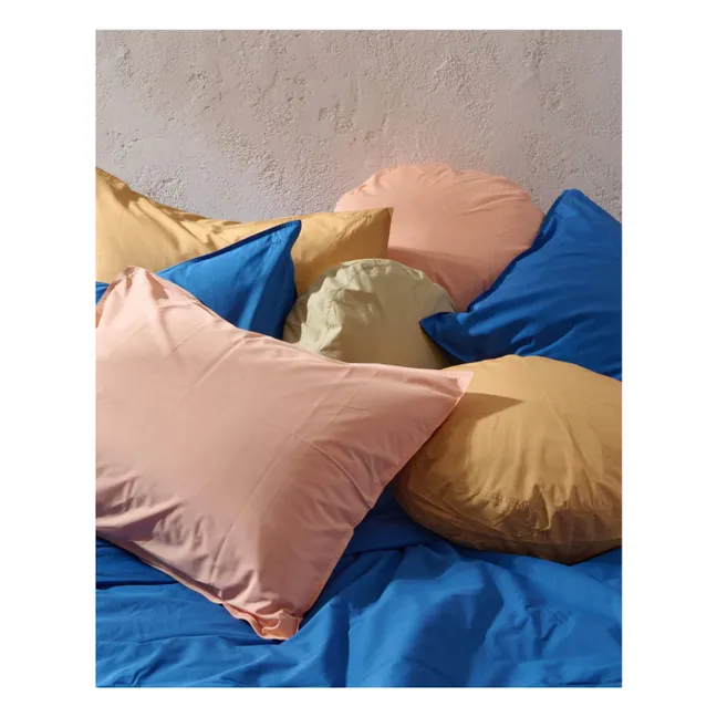 Funda nórdica en percal orgánico - Azul Cobalto