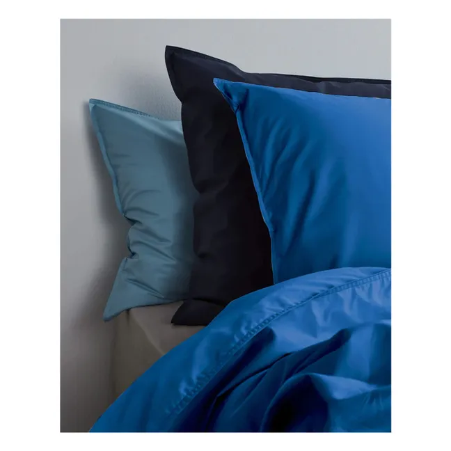 Bettdeckenbezug aus organischem Perkal - Cobalt Blue