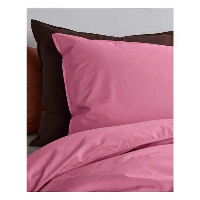 Taie d'oreiller en percale organique - Pink Candy | Rose bonbon