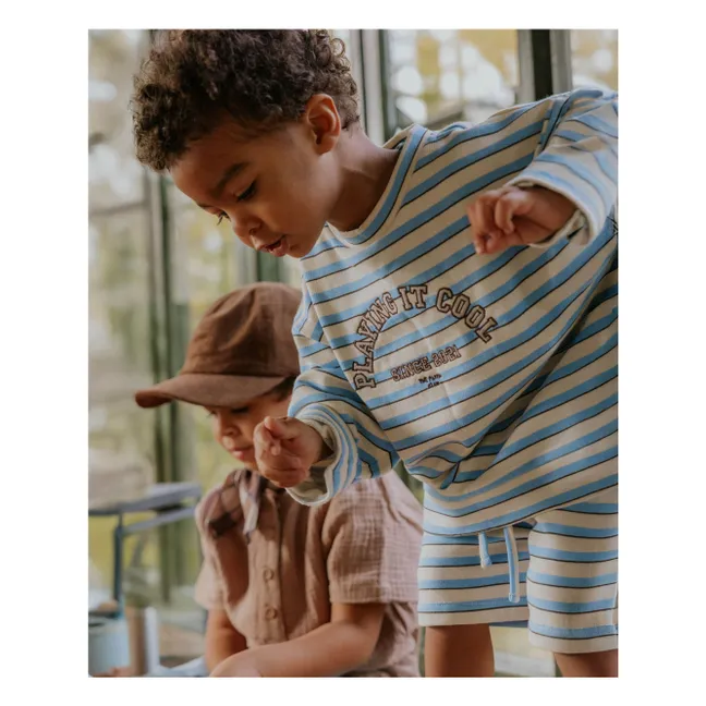 Alvin striped organic cotton sweatshirt | Light blue