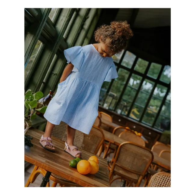 Striped Cha Cha Dress | Light blue