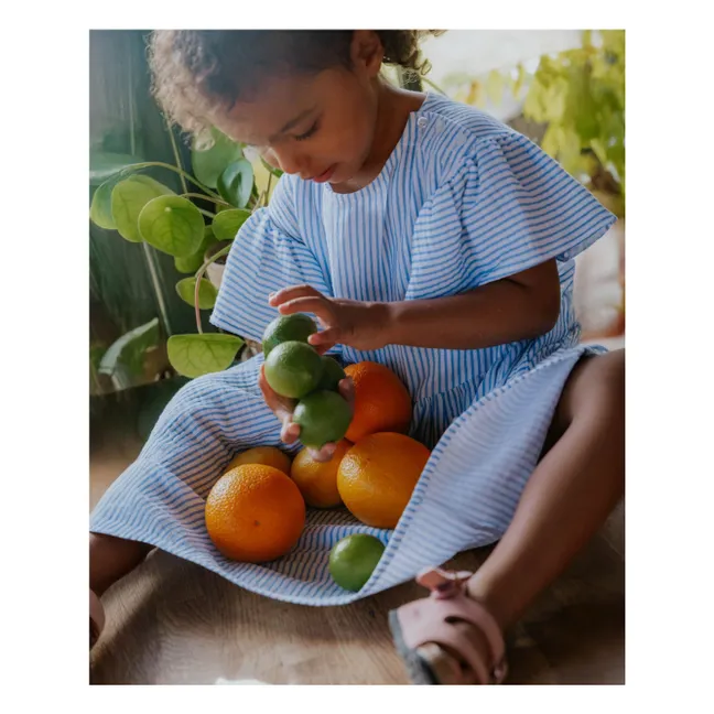 Striped Cha Cha Dress | Light blue